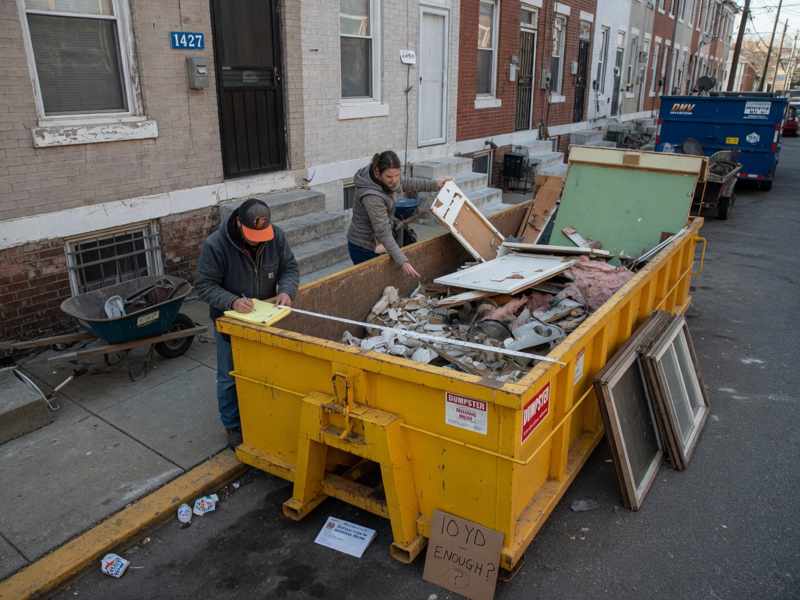 How to Size a Dumpster for Typical Baltimore Row Home Projects