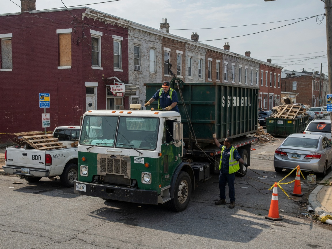 Dumpster Rental work by Baltimore Dumpster Rental Pros in Baltimore, MD